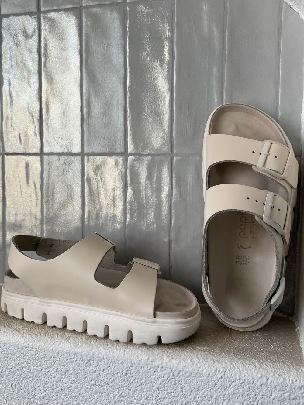 Milano Chunky Papilio Sandals Eggshell 7-7.5